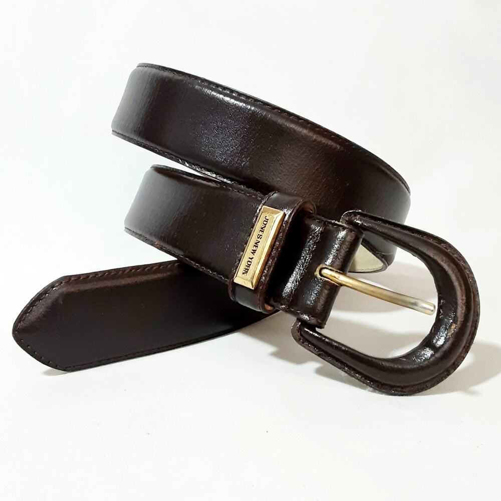 💎Jones New York Women Genuine Coated Split Leather Mocha Brown Vintage Size L